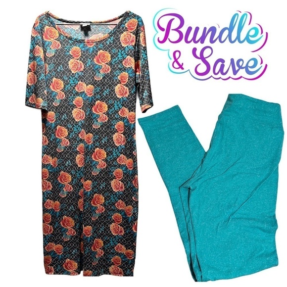 NWT LulaRoe Julia Dress Small Soft High Scoop KneeLength Pencil Skirt Large12-14 - Picture 10 of 11